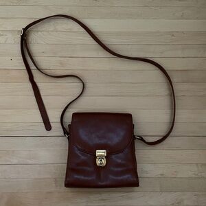 Vintage Nordstrom brown leather crossbody purse